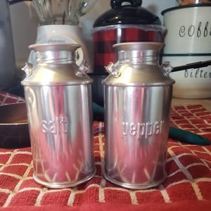 Aluminum Milk Can Salt & Pepper Shakers